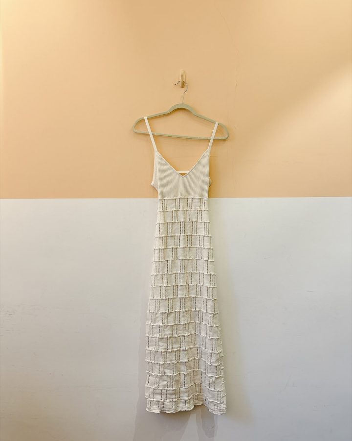 Vestido midi tricot off white Zara P