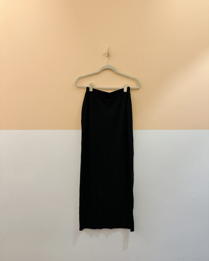 Saia longa tricot preta Zara P