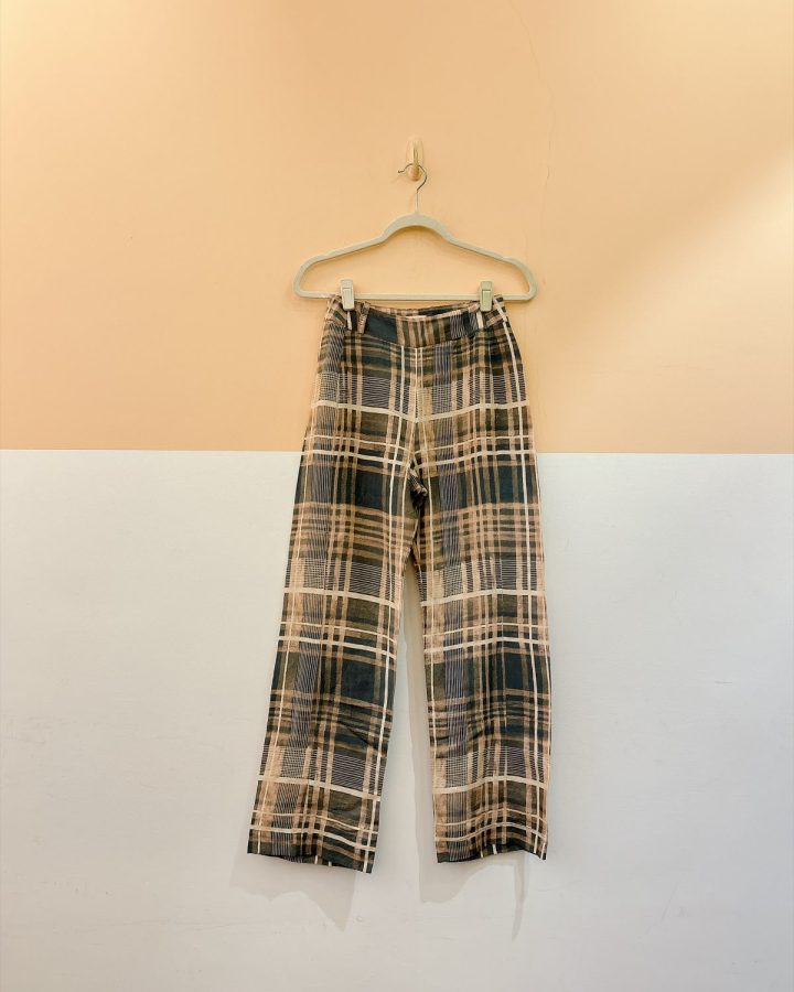 Calça xadrez verde e bege Nanna PP
