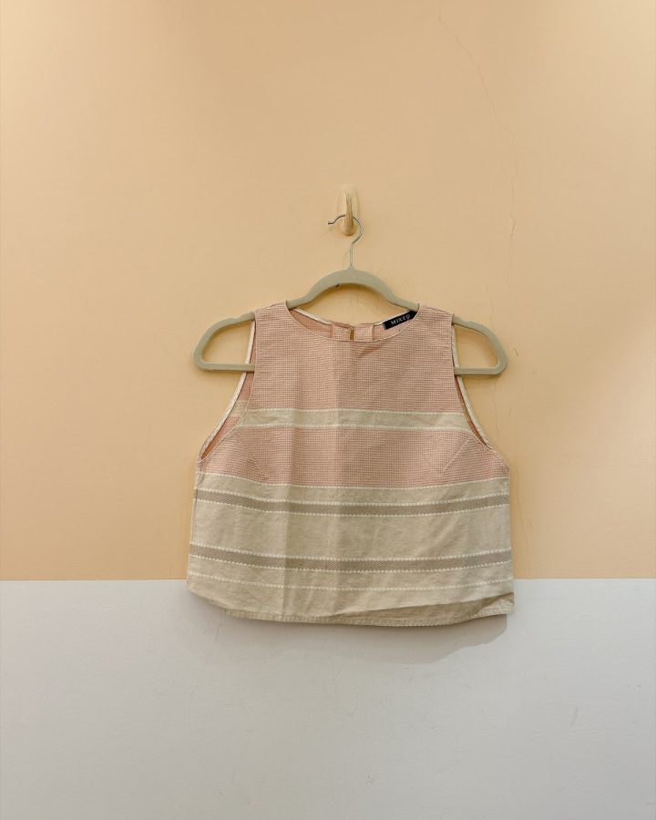 Blusa rosa e bege bordados Mixed P