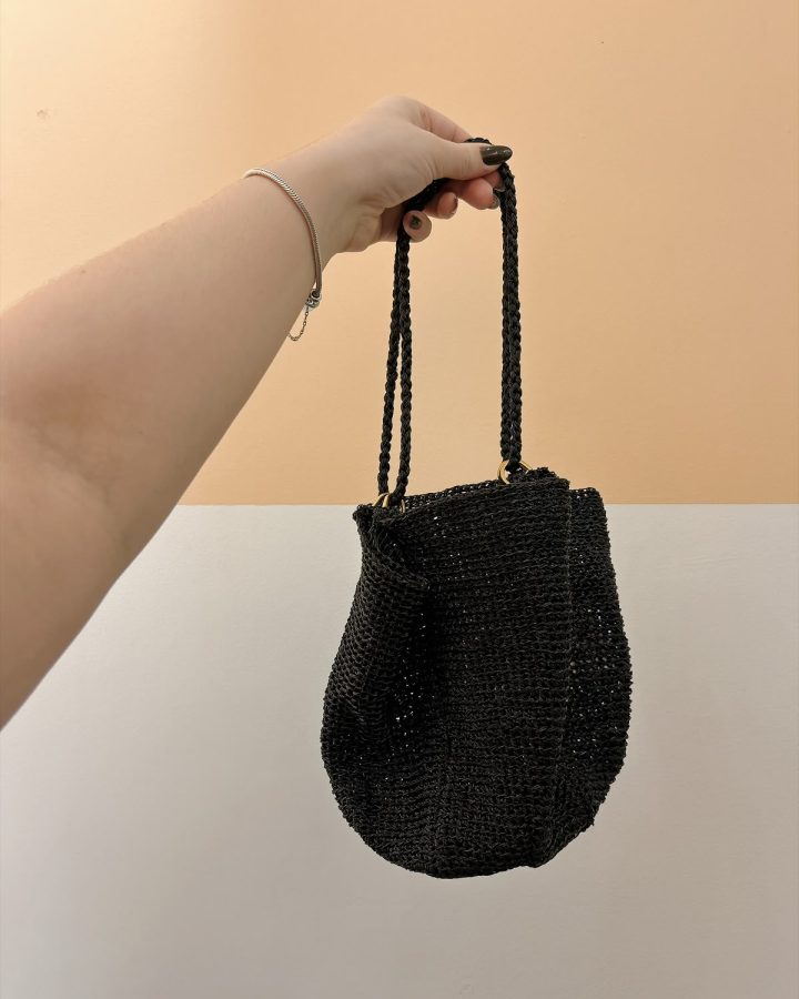 Bolsa tricot preta Zara