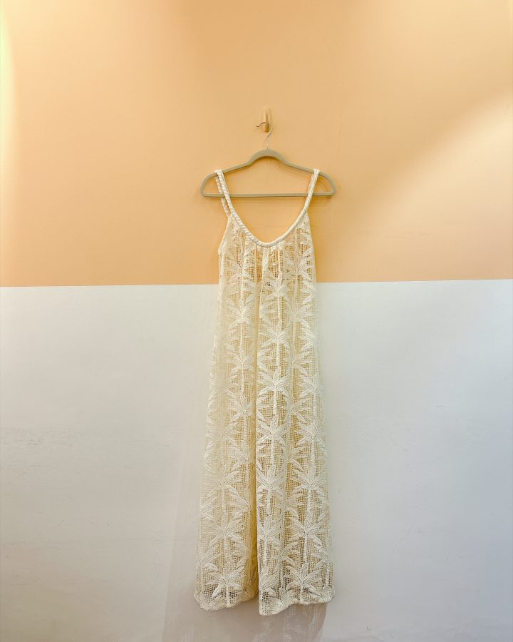 Vestido midi off crochet Farm P