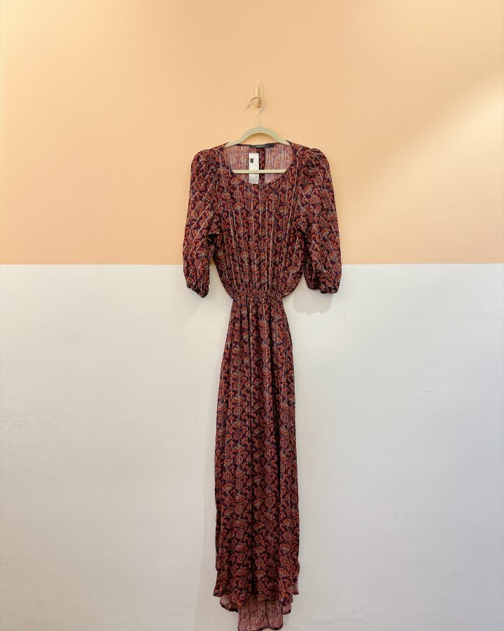 Vestido midi uva estampado Maria Filó M