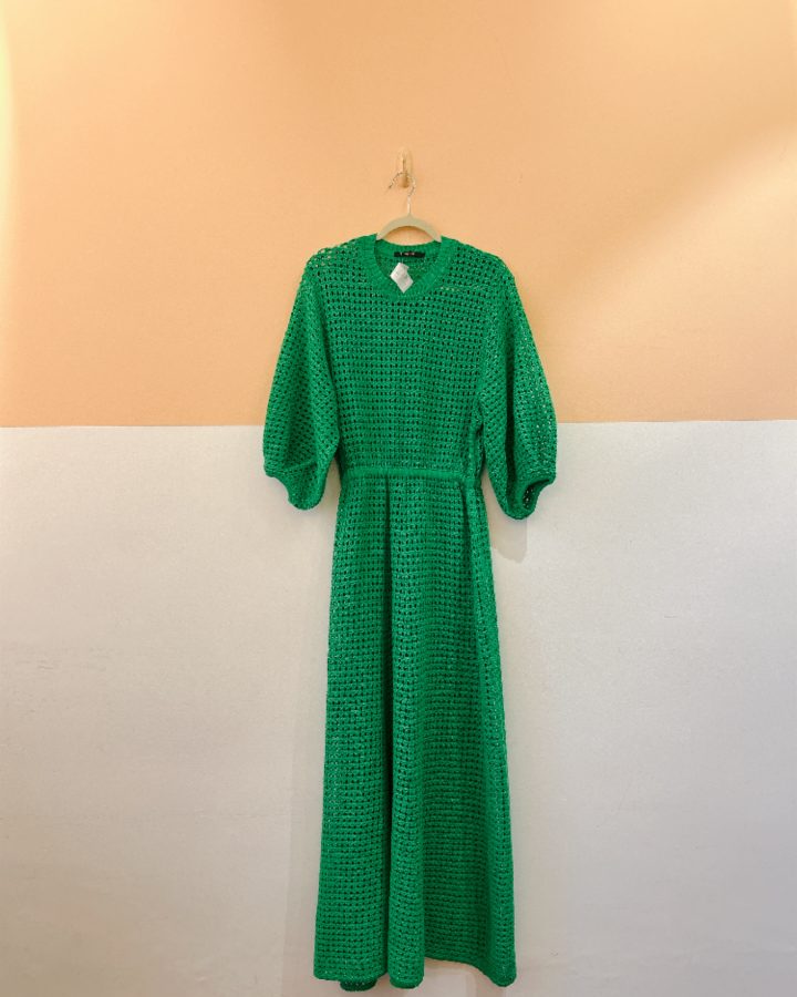 Vestido longo crochet verde Animale G