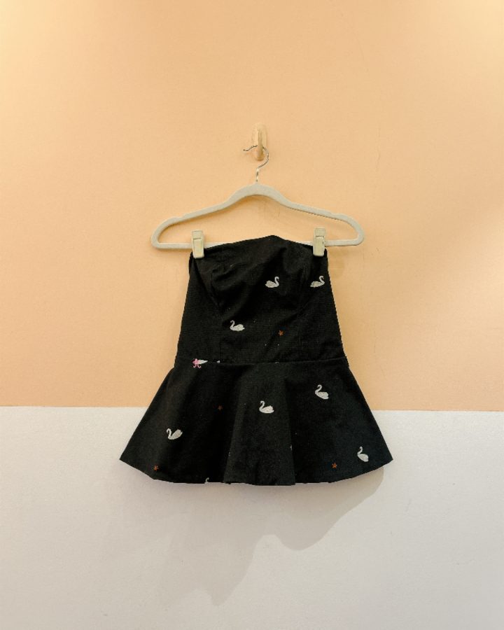 Croset preto estampado Valônia Veras P