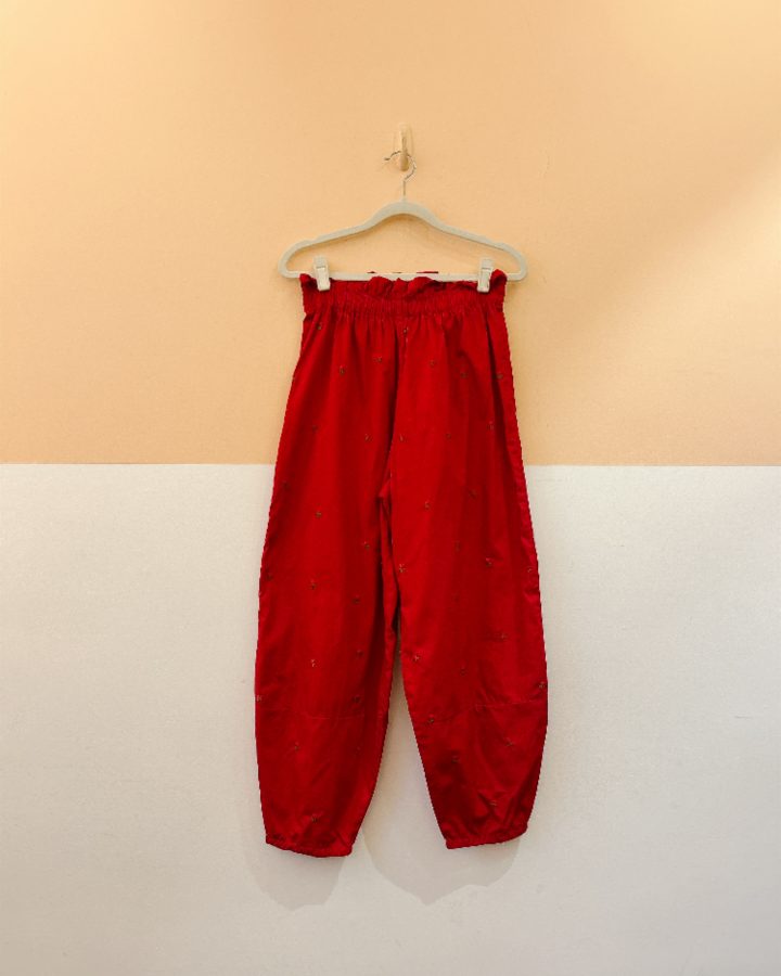 Calça vermelha florzinhas Valônia Veras P