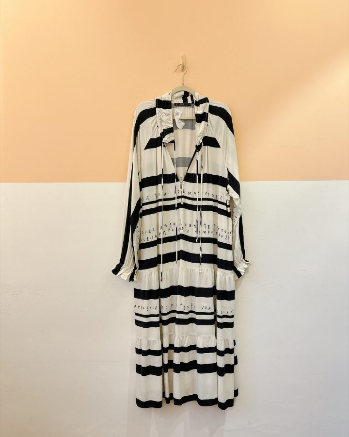 Vestido longo mangas p&b Animale M