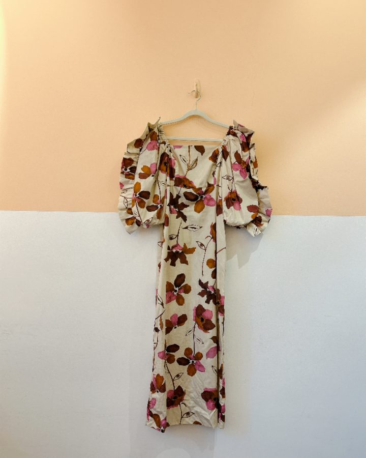 Vestido midi flores/olhos Valônia Véras PP