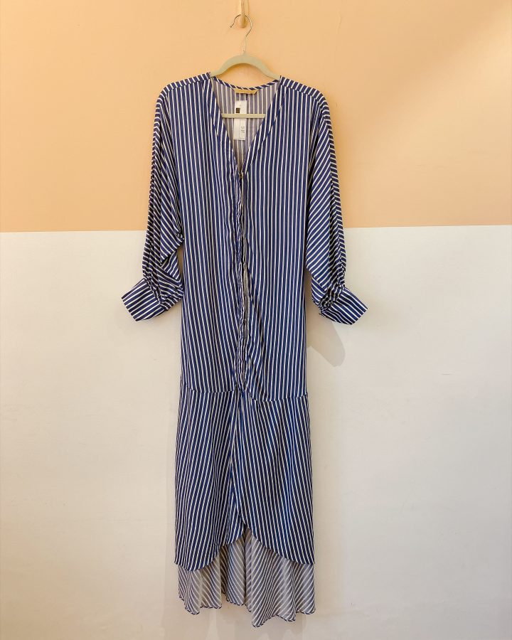 Vestido midi listrado Água de Coco P