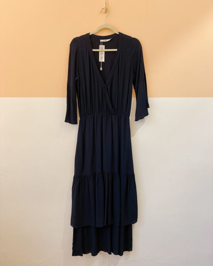 Vestido midi azul marinho Ateen 38