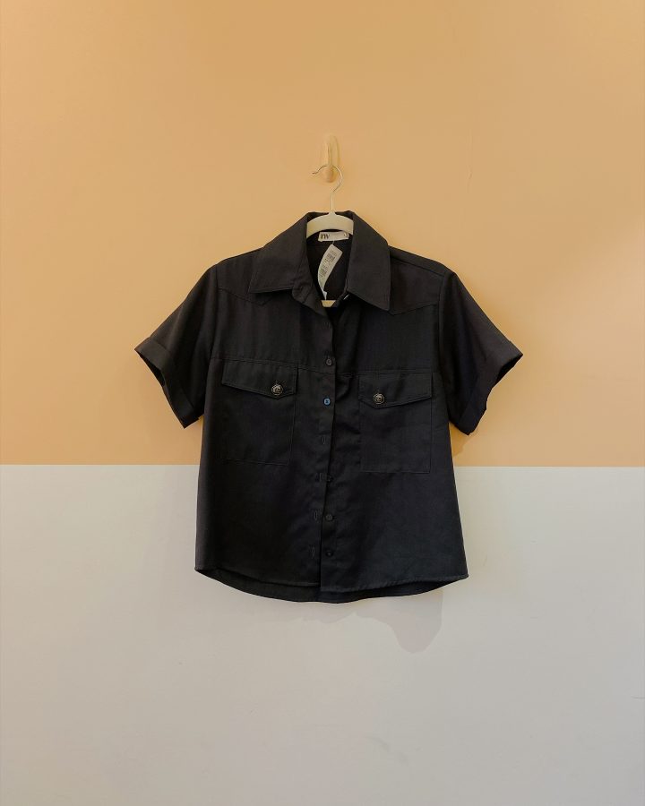 Camisa preta botões Felipa NV PP