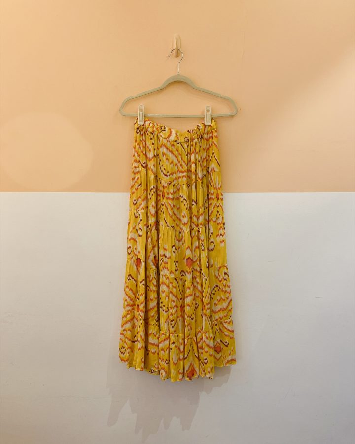Saia midi amarela estampada Dress To PP