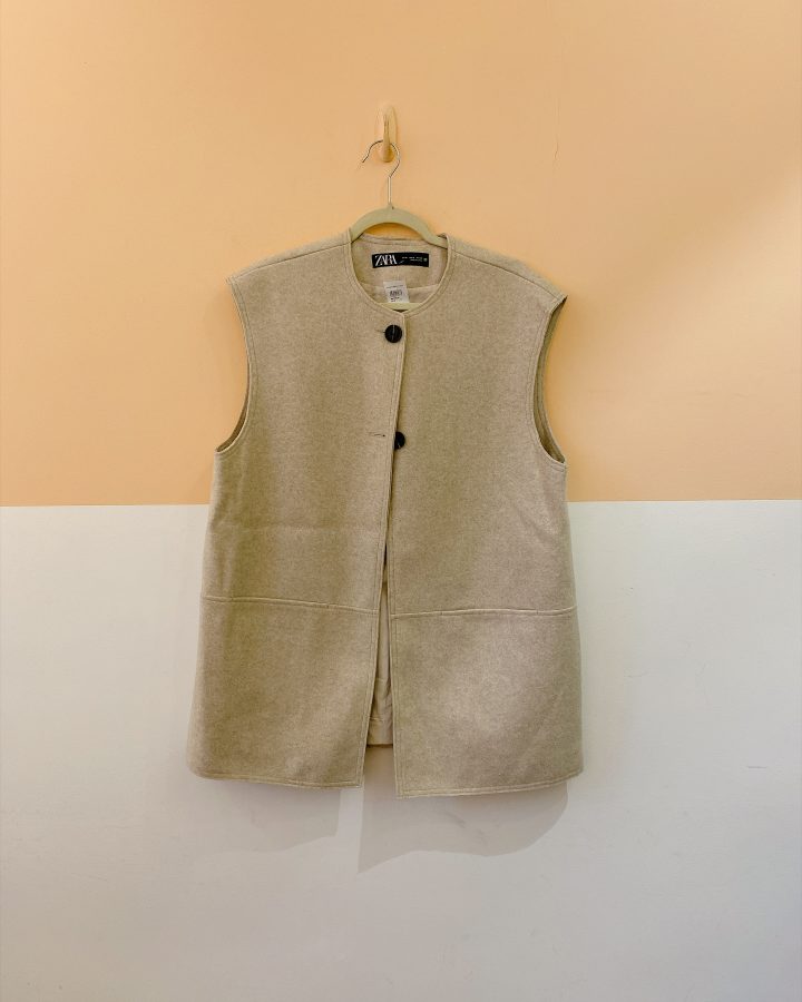 Colete amplo cinza Zara M