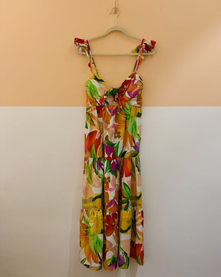 Vestido midi floral vibrante Farm P