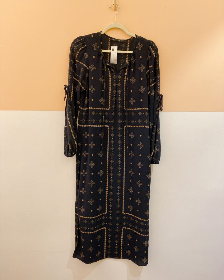 Vestido longo marinho Maria Filó P