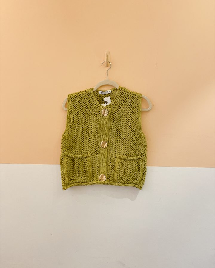 Colete tricot botões dourados Zara P