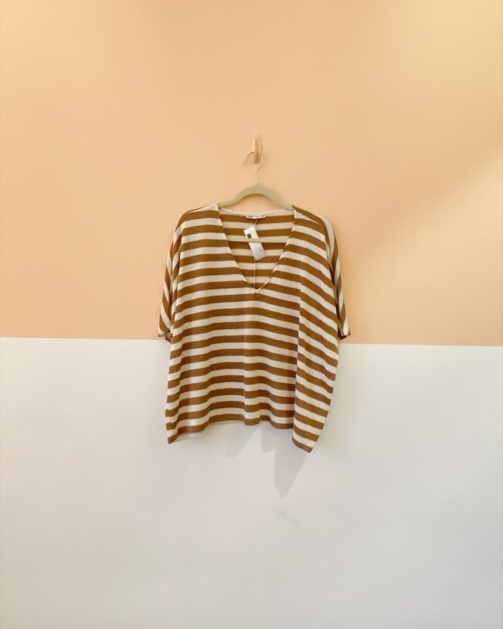 Blusa tricot listrada Zara M