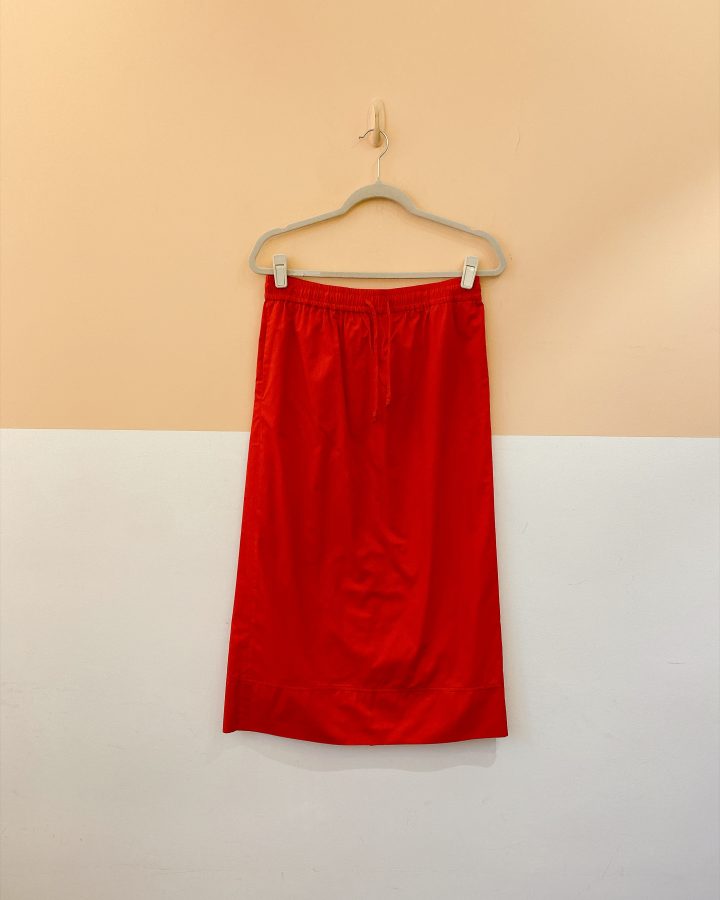 Saia midi vermelha reta Zara P