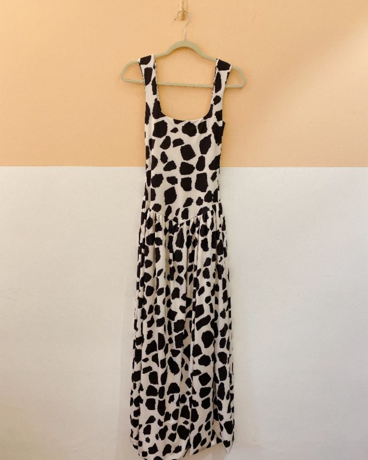 Vestido midi estampado malha PP