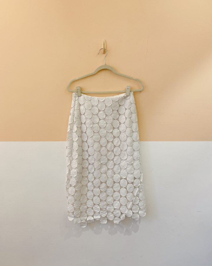 Saia midi branca bolas XMJ M