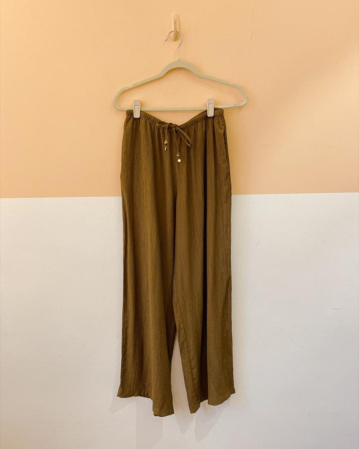 Calça musgo textura Zara P