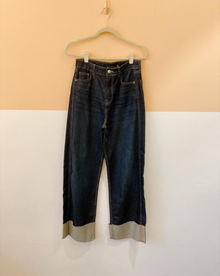 Wide leg jeans barra dobrada Zara 36
