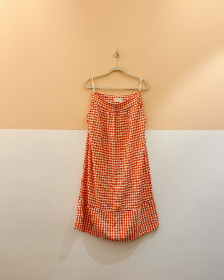 Saia midi vichy laranja Le Soleil Dete 36