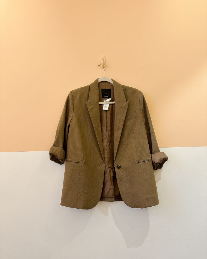 Blazer pied marrom Mango P
