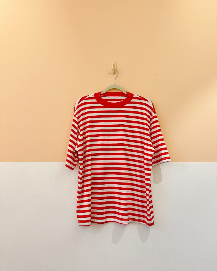 Conjunto listrado vermelho M