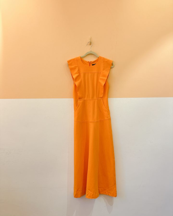 Vestido midi neoprene laranja Animale M