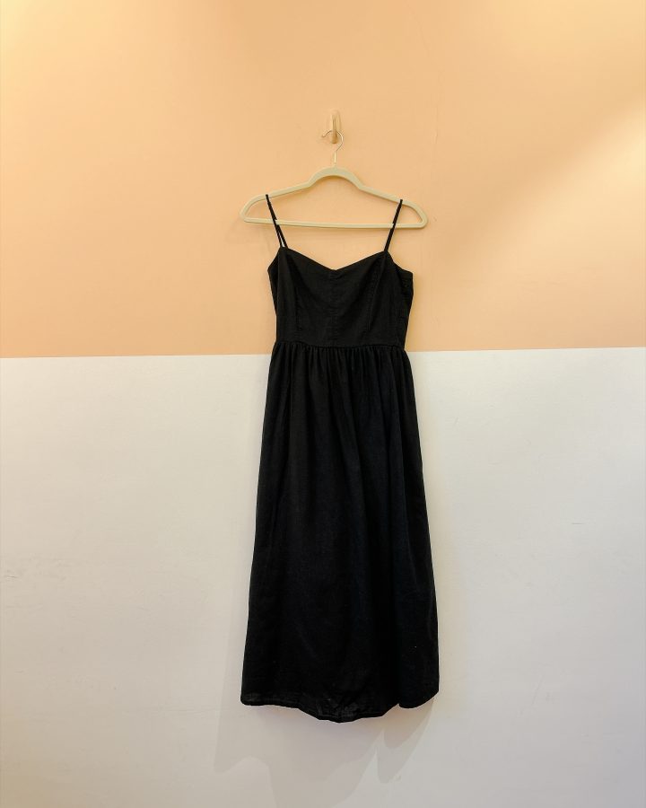 Vestido midi preto H&M P
