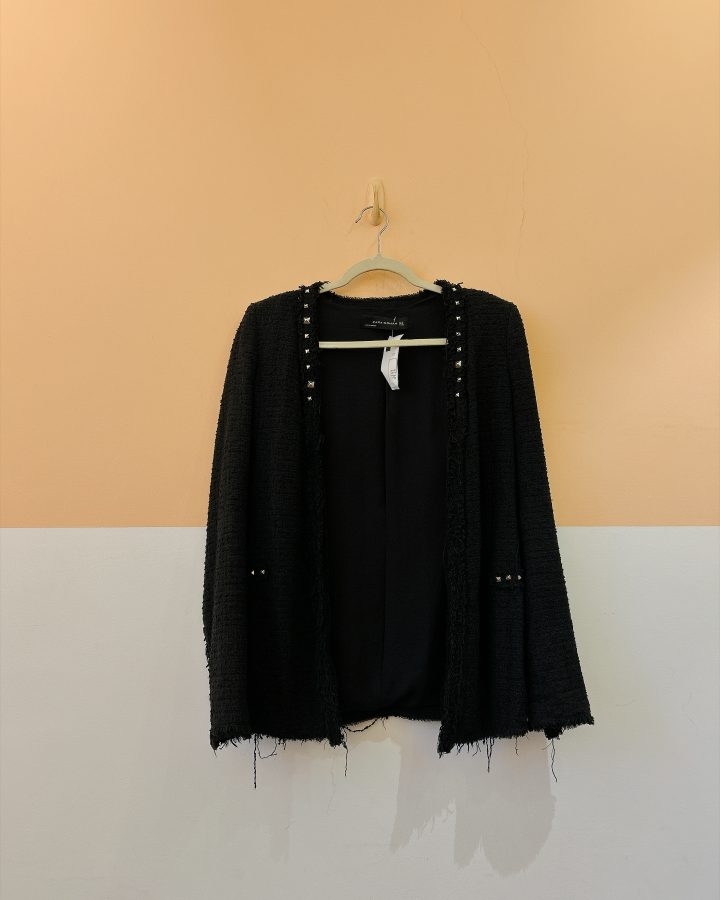 Casaqueto tweed preto Zara P