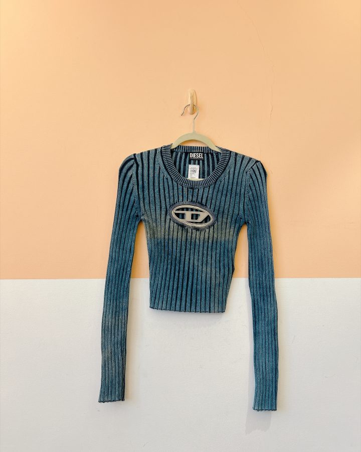 Blusa manga cumprida azul tricot Diesel P