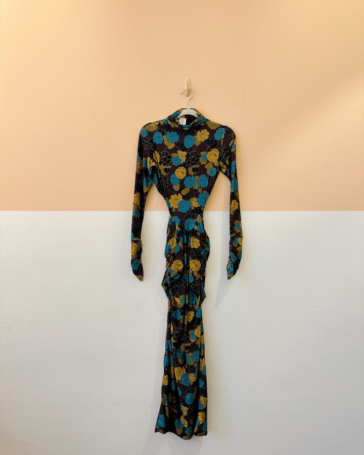 Vestido malha fria estampa marrom August P