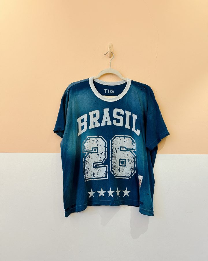 Tshirt azul destroyed brasil Tig P