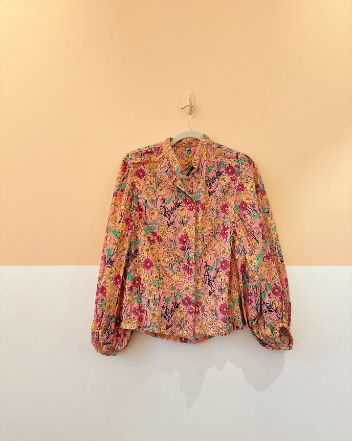 Bata laise estampa rosa flores Maria Filó GG