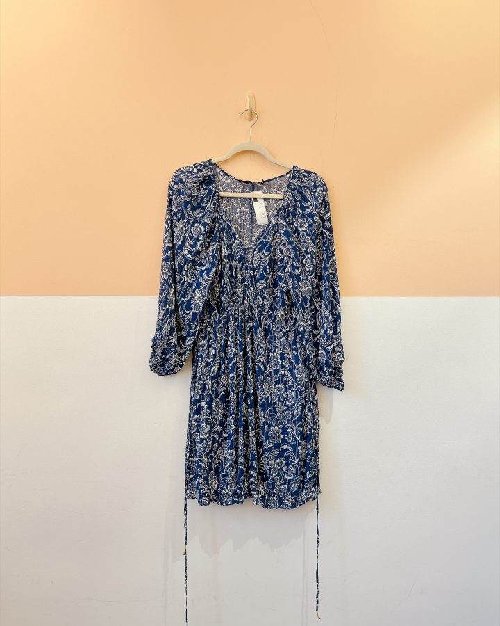 Vestido curto estampa azul Maria Filó M