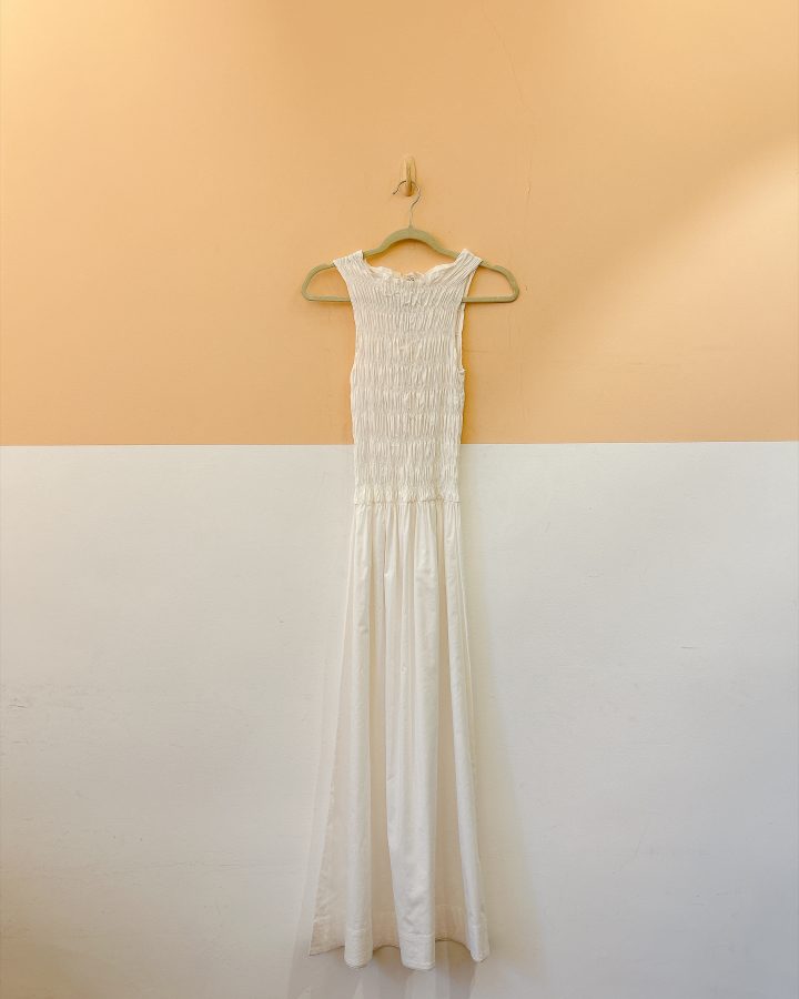 Vestido branco franzido Panô P