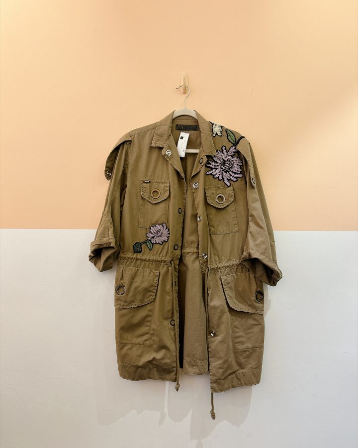 Parka verde aplicações Animale M