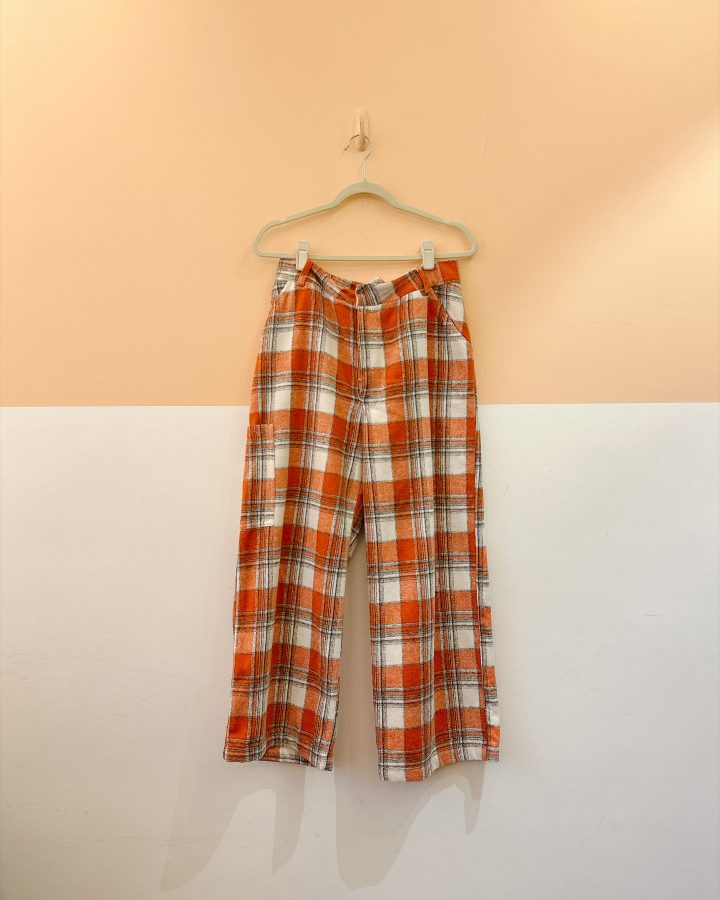 Calça flanelada laranja 38/40