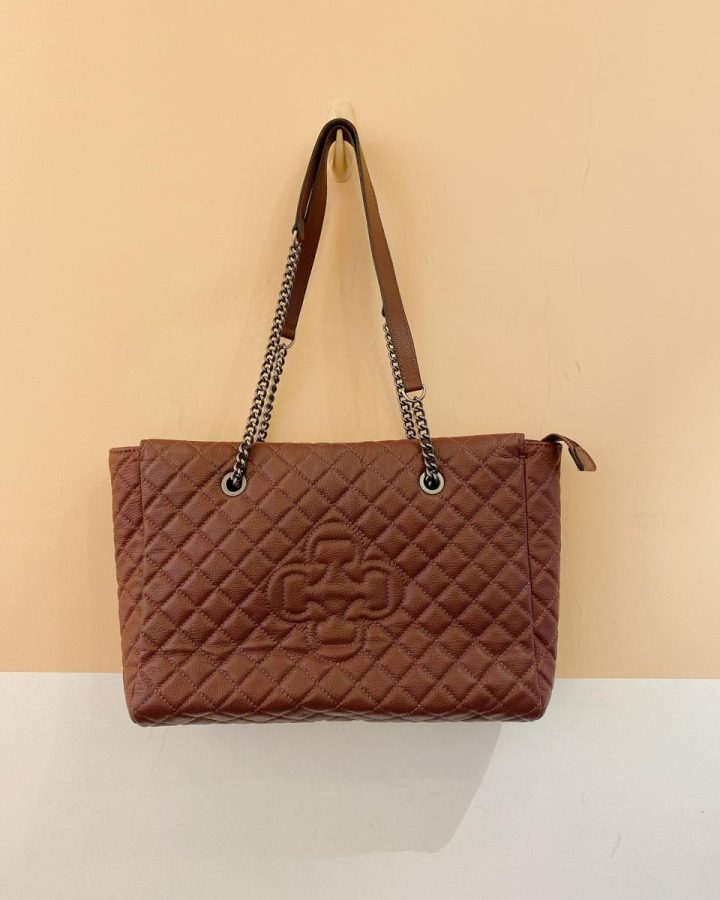 Bolsa matelassê couro vinho Capodarte