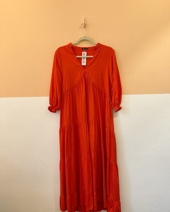 Vestido midi laranja Ideologic P