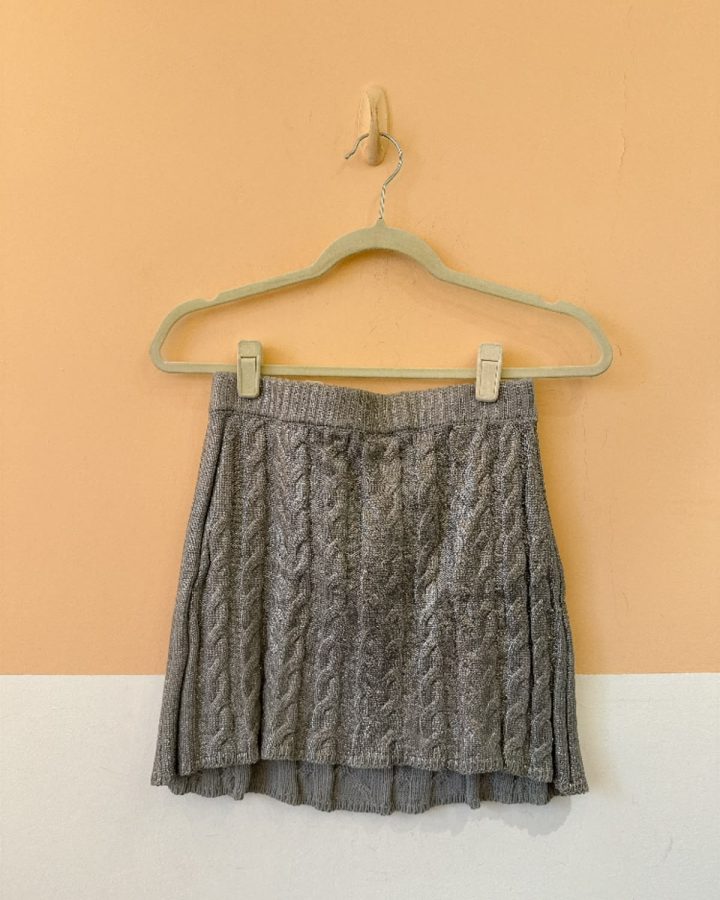 Minissaia tricot cinza brilhos NV 36