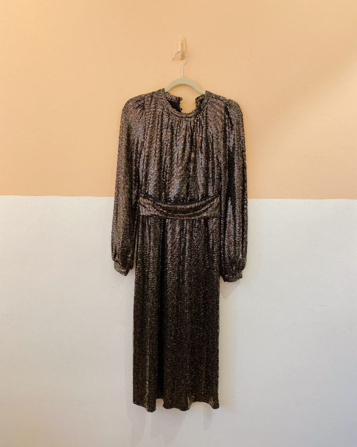 Vestido Gold Com Faixa Ateen 38