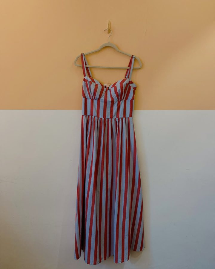 Vestido Midi Listrado Farm G