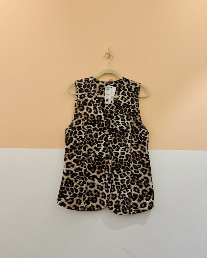 Colete animal print alongado Farm M