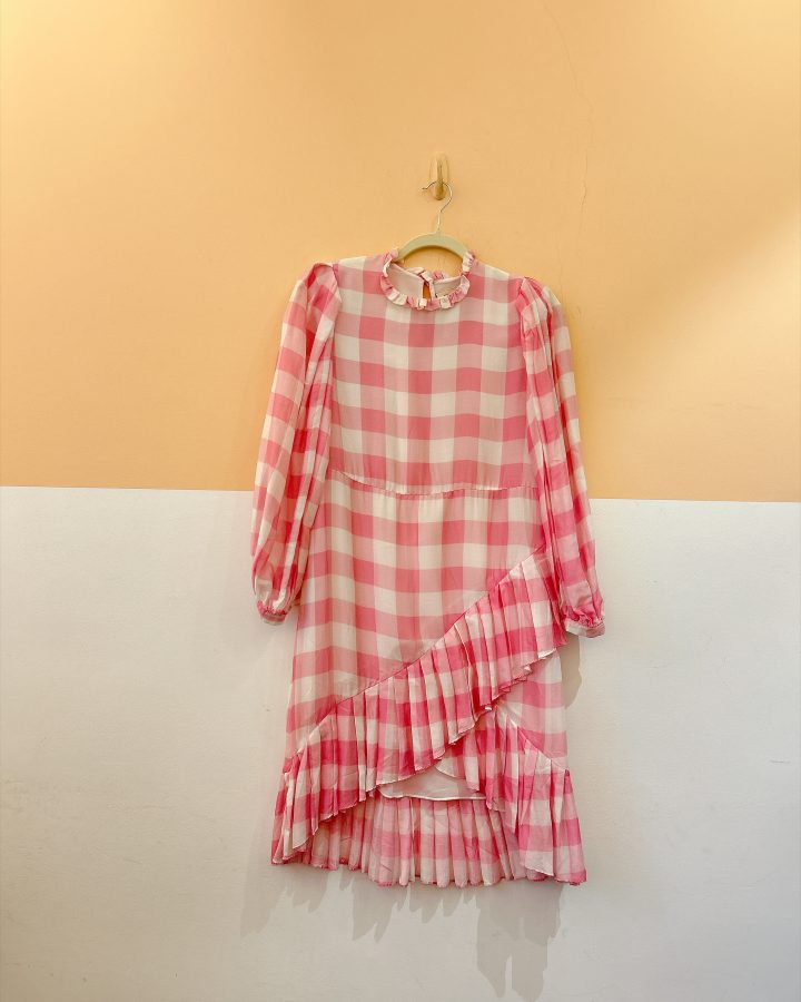 Vestido curto rosa vichy Adriana Degreas G