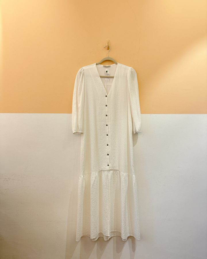 Vestido amplo branco botões Lizie P