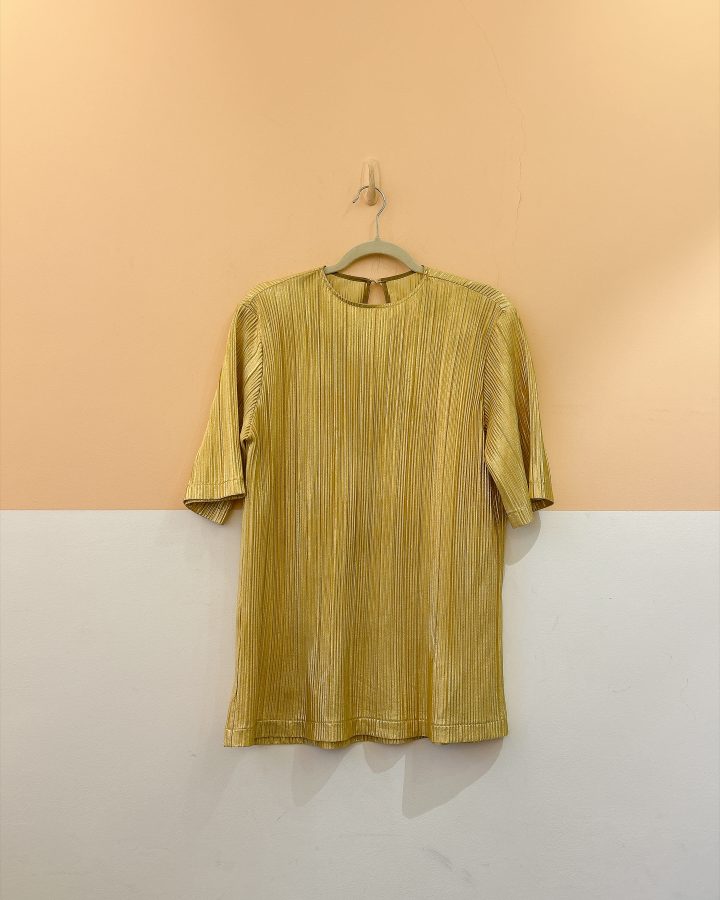 Blusa dourada plissada Eugenia Sanson P