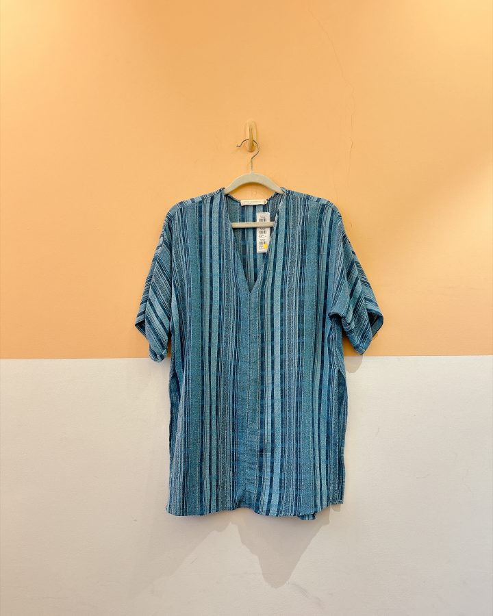Blusa azul listrada Cris Barros 38